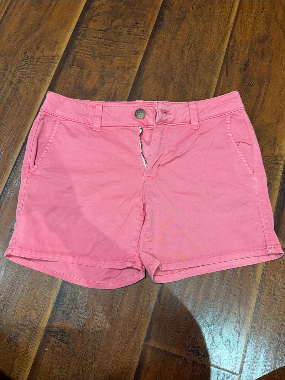 American Eagle Outfitters Coral Pink Cotton Bermuda Shorts